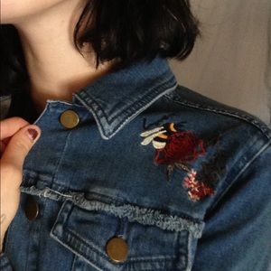 Embroidered denim jacket
